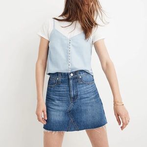Madewell Rigid Denim A-Line Mini Skirt in Lakeline Wash: Eco Edition